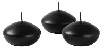 Schwimmkerzen, Paraffin, schwarz, Ø 4,5 cm, 20 Stück
