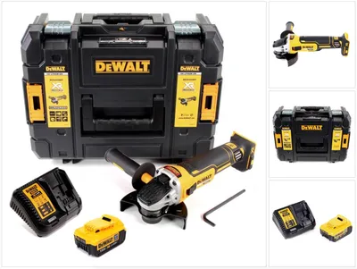 Zdjęcie produktu dla Akumulatorowa szlifierka kątowa DeWalt DCG 405 M1 18V 125mm bezszczotkowa + 1x akumulator 4.0Ah + ładowarka + TSTAK