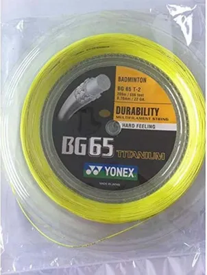 Immagine prodotto di Yonex Bg 65 Titanium 200 M Corde per racchetta da badminton 0,70 mm 0,70 mm