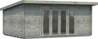 Produktbild von Palmako Gartenhaus Lea 19,4 m² - 44 mm Grau tauchimprägniert