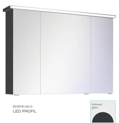 Produktbild von PELIPAL TRENTINO 920 Spiegelschrank / Anthrazit / LED-Profil / 90 x 72 x 20 cm / EEK: A++