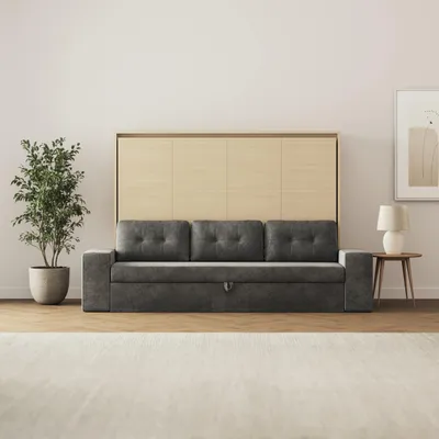 Produktbild von Schrankbett inkl.SOFA  Anthrazit H140x200  M2 (Tiefe 55cm)  Kaiserberg Eiche