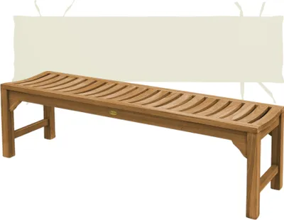 Produktbild von Teako Design Gartenbank Ferrara Teakholz Massiv 150x45cm mit Kissen Creme