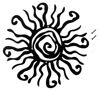 Produktbild von Sonnen Wanddekoration aus Metall - Spirale Wandskulptur für Garten, Balkon, Terrasse, Wohnzimmer und Schlafzimmer