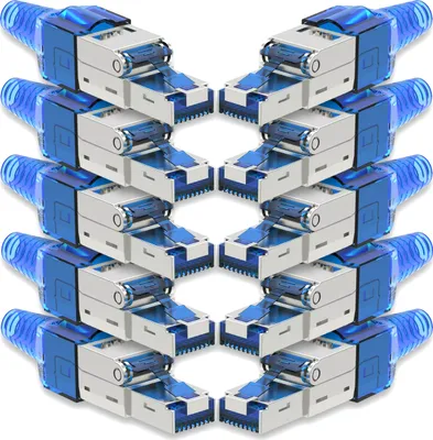 Produktbild von 10x Netzwerk Stecker CAT 7 Werkzeuglos RJ45 CAT7 Netzwerkstecker Netzwerkkabel