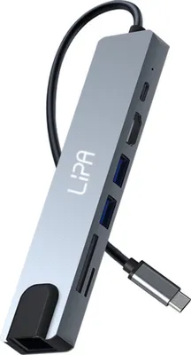 Productafbeelding van Lipa S8 7-in-1 USB-C dockingstation - USB-C dockingstation - Geschikt voor laptops, computers en meer - 100W power dock USB-C
