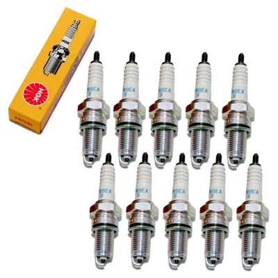 Produktbild von Zündkerzen Set NGK 10x DPR9EA-9 Zündkerze entstört, 19,0mm Langgewinde Ø 12,0mm Hex 18,0mm, Elektrodenabstand 0,90mm, Wärmewert 9, 3717 / 5329