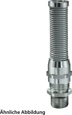 Produktbild von WISKA Verschraubung mit M-Biegeschutz M25x1,5 lang inkl. O-Ring Messing (CuZn) vernickelt Gewindelänge 12,0mm - 1 Stück