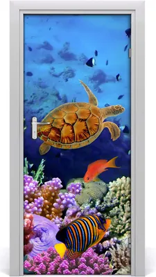 Produktbild von Tulup Türaufkleber 85x205 cm Dekorative Aufkleber Selbstklebend Wasserdichte Tapete Abnehmbar Schlafzimmer Wohnzimmer Wohnkultur - Korallenriff