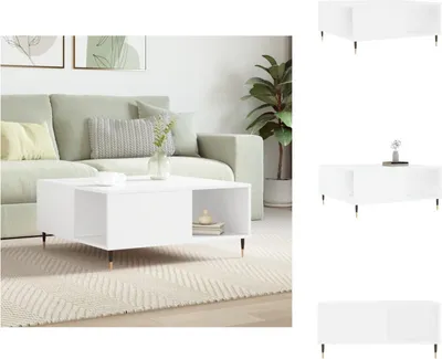Zdjęcie produktu dla vidaXL Stolik kawowy biały 80x80x36,5 cm materiał drewnopochodny - Stoliki kawowe