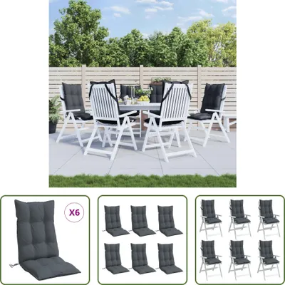 Immagine prodotto di The Living Store Cuscini per sedie con schienale alto 6 pz. Tessuto Oxford antracite