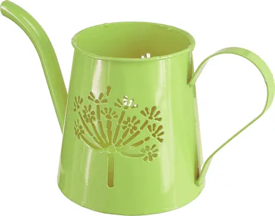 Produktbild von Dekorative Metallkanne mit Blumenmotiv für Tisch- und Gartendeko, 2 Stück
