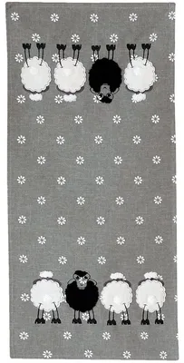 Imagen del producto de Mantel individual BRENDA, bordado y apliques de ovejas, poliéster, 40 x 85 cm