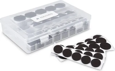 Produktbild von Navaris Filzgleiter selbstklebend Möbel - Filz Gleiter Set 215-teilig - Bodenschutz Pads Stuhl Fliesen Parkett - Stuhlgleiter - Filzgleiter für Stühle