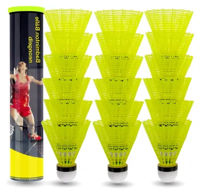 Produktbild von 36 Federbälle gelb für Badmintontraining und Wettkampf - Federbälle für Outdoor und Indoor