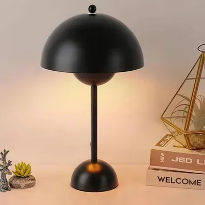 Produktbild von Kabellos Nachttischlampen,LED Tischlampe,Touch Dimmbare kuppelförmige Tischleuchte,3 Lichtfarben Pilzlampe,Schreibtischlampe,Dekotischlampe, Schwarz
