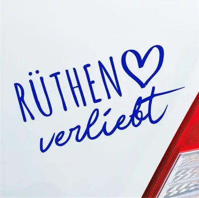 Produktbild von Auto Aufkleber Rüthen verliebt Herz Stadt Heimat Liebe Car 19x10 cm Dunkelblau Sticker Heckscheibenaufkleber