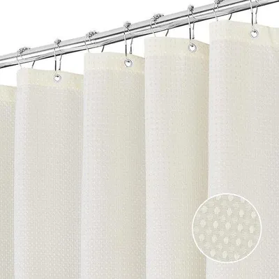 Produktbild von Famanu Duschvorhang mit Magneten, waschbar, Polyester, 183 x 183 cm (Creme)