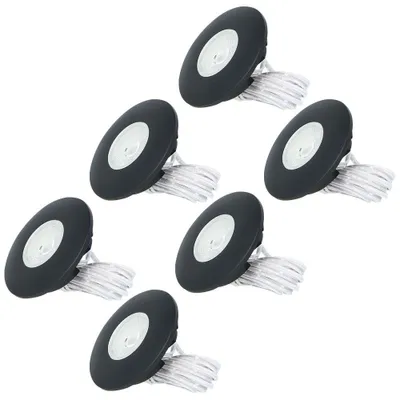 Image de HOFTRONIC - Lot de 6 spots LED encastrables plats 3W 2700K IP44 Noir