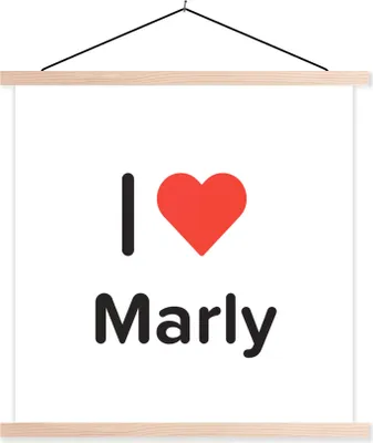 Produktbild von MuchoWow® Textilposter Ich liebe - Marly - Mädchen 40x40 cm mit holzfarbenen Rahmen - Posterleiste