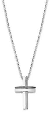 Produktbild von Lotus LS1984/1/1 Herren Collier Kreuz Edelstahl Silber schwarz 50 cm