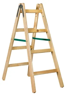Produktbild von Doppelstufenleiter Holzleiter Stehleiter (4 Stufen) 1,25m