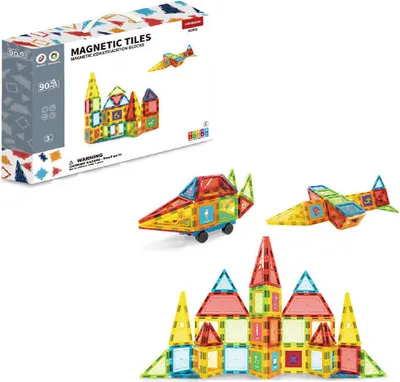 Obrázok produktu pre Magnetická stavebnica 90ks sada - Magnetic Tiles
