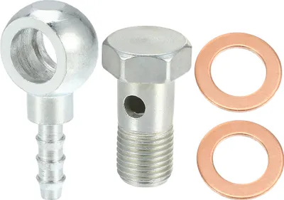 Image de 10mm Diamètre M10x1 Voiture Banjo Raccord Adaptateur avec Rondelles - 4 pcs