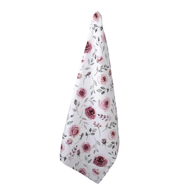 Produktbild von Clayre & Eef Geschirrtuch 50x70 cm Weiß Rosa Baumwolle Rosen