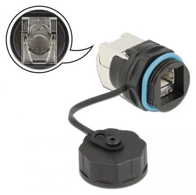 Obrázok produktu pre DeLOCK 86699, RJ45/ Cat.6A LSA, Čierna, Priamy, Kov, Plast, Cat6a, U/FTP (STP)