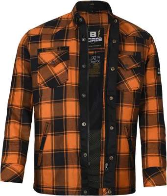 Produktbild von Bores Lumberjack Premium Motorradhemd, orange/schwarz, 3XL