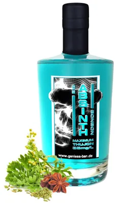 Produktbild von Absinth Arctic Blue 0,35L Eisbonbon - 55%Vol - Mit maximal erlaubten Thujon 35mg/L