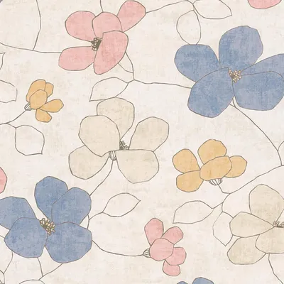 Immagine prodotto di Profhome 791472-GU Carta da parati floreale opaca grigio giallo rosa blu 5,33 m2