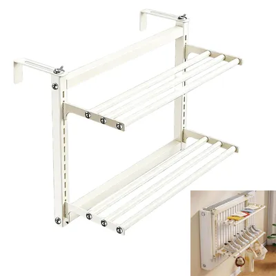 Radiator-Wäschetrockner 2 Ebenen 60 cm weiß, 3 Stangen
