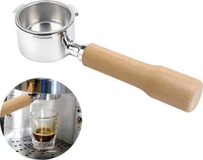 Zdjęcie produktu dla 51 mm filtr do kawy bez dna z koszem na filtr i drewnianą rączką Zamiennik do ekspresu do kawy Delonghi EC680 EC685 Filtr wielokrotnego użytku ze stopu aluminium Akcesoria do ekstrakcji kawy