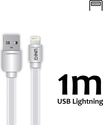 Image de Lightning USB Kabel 1m UNIQ Accessory 2.1A White (8719273250570 )
