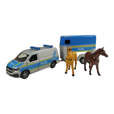 Produktbild von Kids Globe VW Transporter Polizei mit Pferdeanhänger Spielzeug Kinder 520359