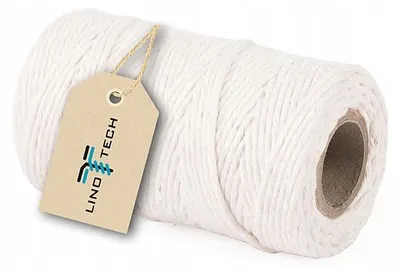 Produktbild von Linotech Baumwollgarn für Makramee weiß 60m 2mm