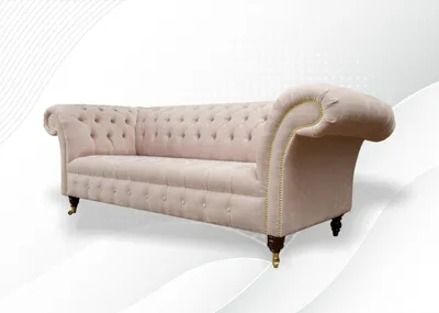 Produktbild von Chesterfield 3 Sitzer Rosa Stoff Wohnzimmer Design Couchen Sofa Sofas Textil Neu