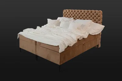 Produktbild von Brauner Chesterfield Doppelbett Luxus Boxspringbett Schlafzimmer Betten