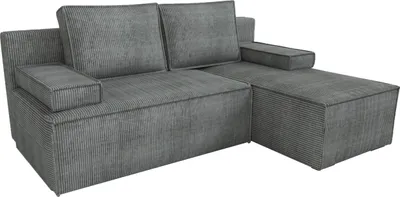 Produktbild von BroMARKT Ecksofa mit Schlaffunktion Caspar Grau Cord Rechts