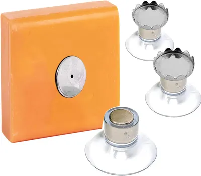 Produktbild von Set mit 3 magnetischen Seifenschalen – starker Saugnapf, kein Bohren erforderlich, universelle Haftung – Bad/Küche