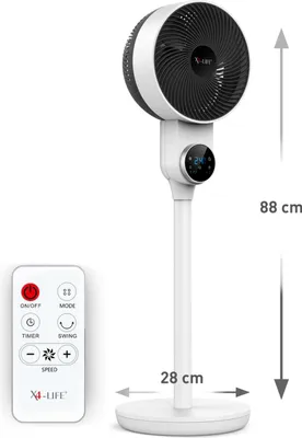 Produktbild von Floor Fan Pinguin DX, Bodenventilator mit Touch-Steuerung, Timer und Fernbedienung, Oszillation, leise und sparsam