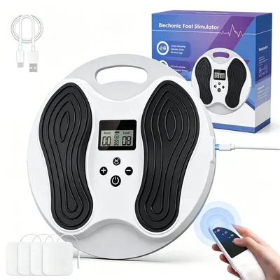 Produktbild von EMS Fußmassagegerät, Elektrischer Fußmassager mit Fernbedienung, Fußmassage Matte zur Muskelstimulation, Durchblutungsförderung, für Füße und Beine