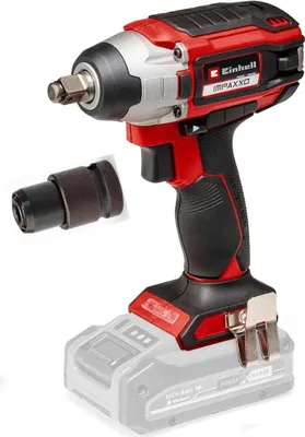 A cordless impact wrench with a socket adapter shown separately.