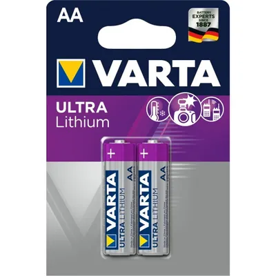 Zdjęcie produktu dla Bateria litowa Varta AA, Mignon, 6106, Varta Ultra Lithium, 1,5 V, opakowanie blistrowe 2 szt