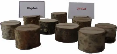 Produktbild von 50 Stk Platzkartenhalter Ø 5 - 7 cm, Kartenhalter Tischkartenhalter Namesschild aus Holz