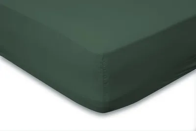 Produktbild von Eleganzzz Spannbetttuch Jersey Stretch – Grün  – 160x210/220 - 180x200  – 35 cm Eckhöhe – 100% Baumwolle