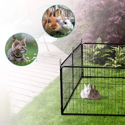 Immagine prodotto di Recinto per cani - Recinto per cuccioli - Kennel per cani - Area giochi per animali - Recinto per animali - Pieghevole - 8 pannelli con porta - Acciaio resistente
