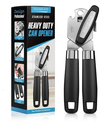 Produktbild von Manueller Dosenöffner - Multifunktional mit Magnetheber und ergonomischem Griff - Küchengerät aus Edelstahl - Rutschfest für Senioren